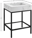 Marmo Artificial Marble / Iron Contemporary White Artificial Marble Bathroom Vanity - 24" W x 21" D x 34" H