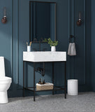 Marmo Artificial Marble / Iron Contemporary White Artificial Marble Bathroom Vanity - 24" W x 21" D x 34" H