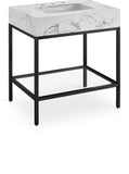 Marmo Artificial Marble / Iron Contemporary Black Artificial Marble Bathroom Vanity - 30" W x 23" D x 34" H