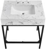Marmo Artificial Marble / Iron Contemporary Black Artificial Marble Bathroom Vanity - 30" W x 23" D x 34" H