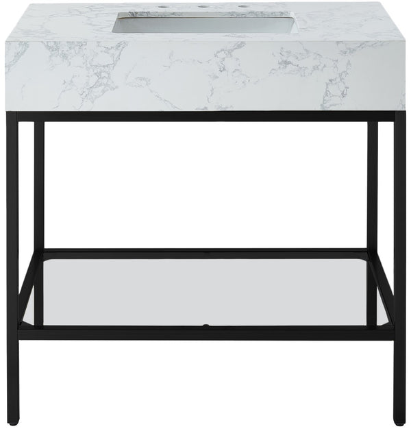 Marmo Artificial Marble / Iron Contemporary White Artificial Marble Bathroom Vanity - 36" W x 23" D x 34" H