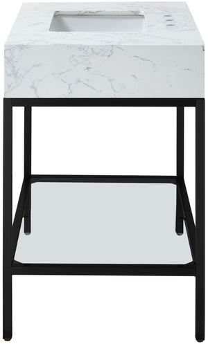 Marmo Artificial Marble / Iron Contemporary White Artificial Marble Bathroom Vanity - 36" W x 23" D x 34" H