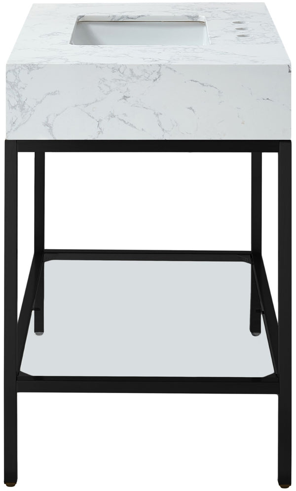 Marmo Artificial Marble / Iron Contemporary White Artificial Marble Bathroom Vanity - 36" W x 23" D x 34" H