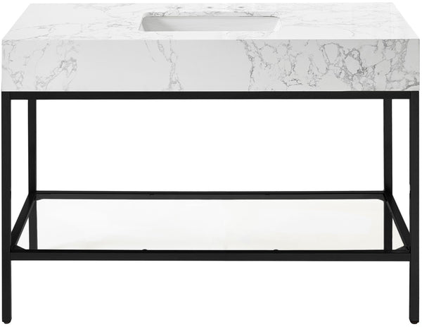 Marmo Artificial Marble / Iron Contemporary White Artificial Marble Bathroom Vanity - 48" W x 23" D x 34" H