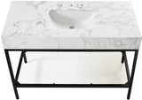 Marmo Artificial Marble / Iron Contemporary White Artificial Marble Bathroom Vanity - 48" W x 23" D x 34" H
