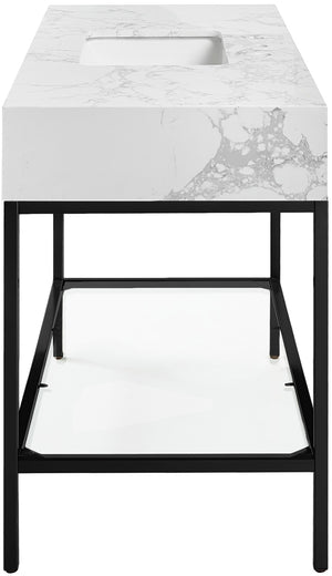 Marmo Artificial Marble / Iron Contemporary White Artificial Marble Bathroom Vanity - 48" W x 23" D x 34" H