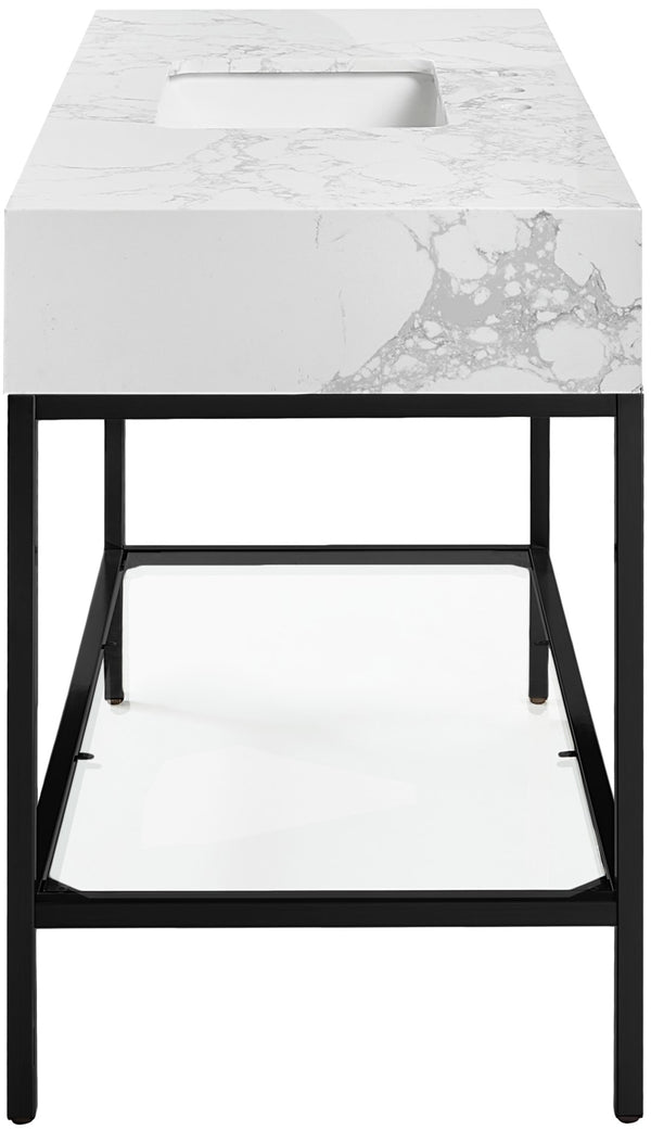 Marmo Artificial Marble / Iron Contemporary White Artificial Marble Bathroom Vanity - 48" W x 23" D x 34" H