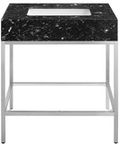 Marmo Artificial Marble / Stainless Steel Contemporary White Artificial Marble Bathroom Vanity - 30" W x 23" D x 34" H