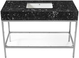 Marmo Artificial Marble / Stainless Steel Contemporary Black Artificial Marble Bathroom Vanity - 48" W x 23" D x 34" H