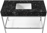 Marmo Artificial Marble / Stainless Steel Contemporary Black Artificial Marble Bathroom Vanity - 48" W x 23" D x 34" H