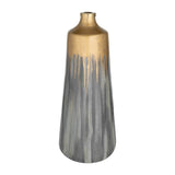 Sagebrook Home Contemporary Glass, 21"h Vase W/ Ring, Wickhom Gray 17179-03 Black/gold Glass