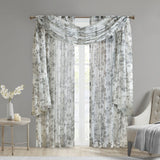 madison park simone transitional 100 polyester printed floral rod pocket and back tab voile sheer