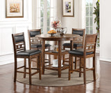 New Classic Furniture Gia 30" Counter Table with 2 Chairs & Stg Shelf Brown D1701-32S-BRN