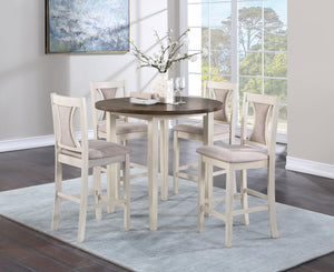 New Classic Furniture Hudson 60" Rectangle Dining Table & 4 Chair S Brown/Creme D3832C-60-REC