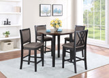 New Classic Furniture Potomac 60" Rectangle Dining Table & 4 Chairs Brown/Black D4832B-60S-REC