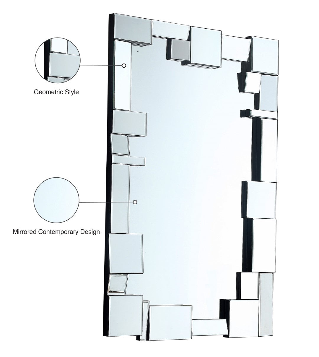 Meridian Furniture Jade Glass Mirror - Thumbnail 3