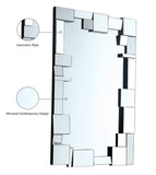 Jade Glass / Engineered Wood Contemporary  Mirror - 31.5" W x 3" D x 48" H