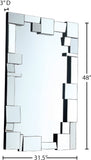 Jade Glass / Engineered Wood Contemporary  Mirror - 31.5" W x 3" D x 48" H