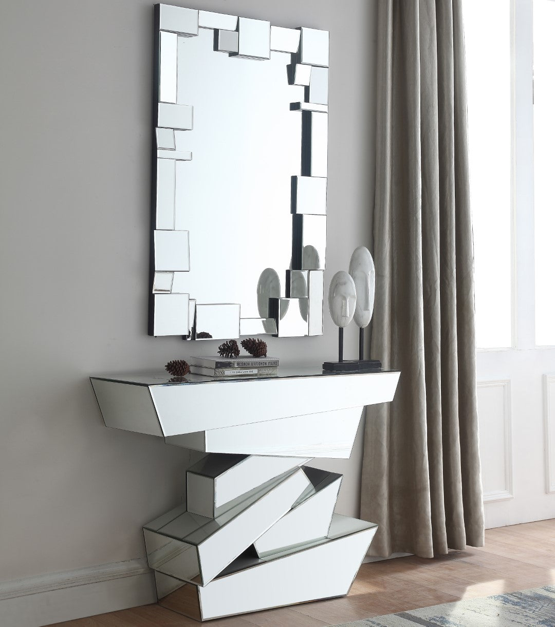 Meridian Furniture Jade Glass Mirror - Thumbnail 2