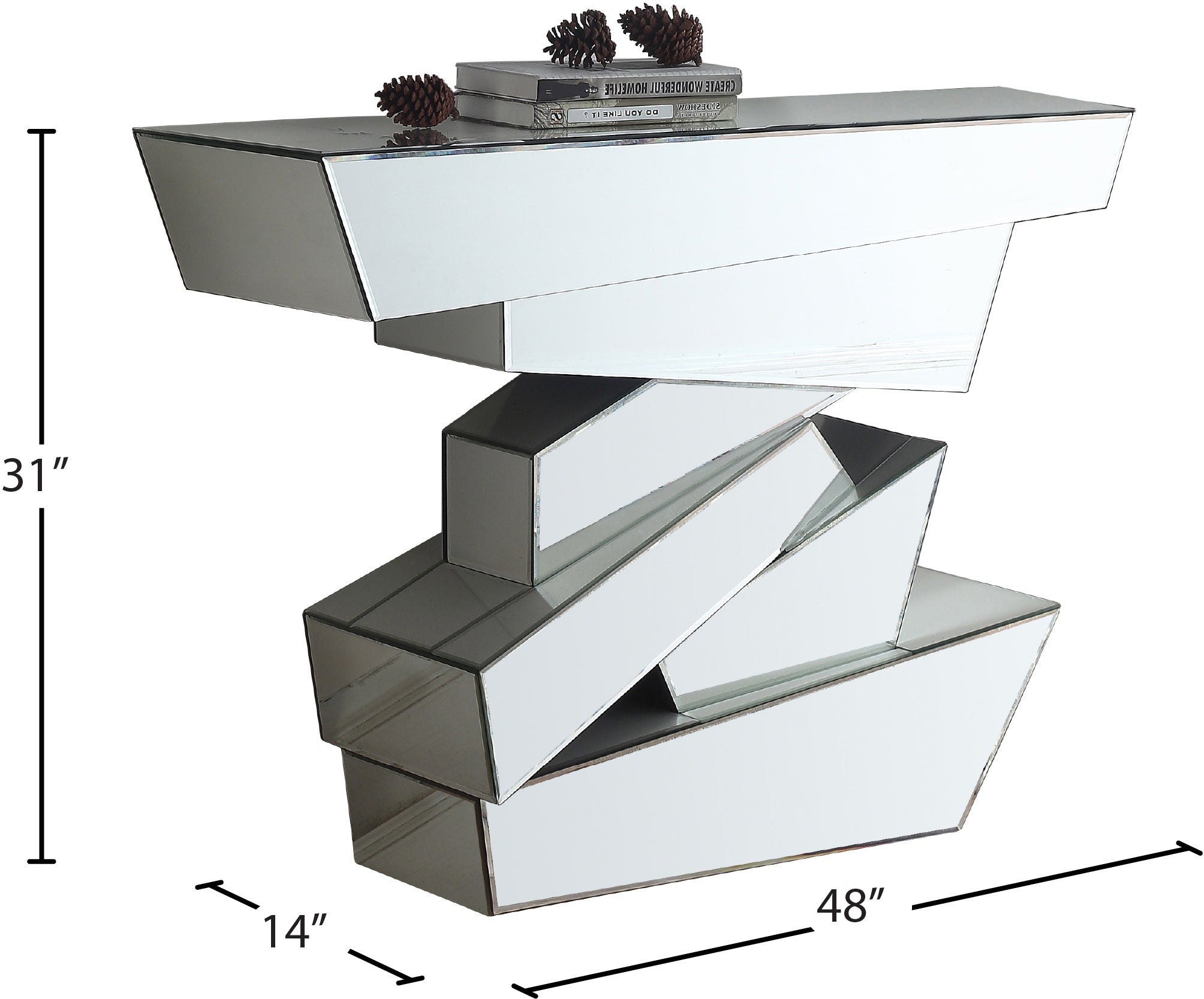 Jade Glass Console Table