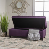Juliana Purple Fabric Storage Ottoman Noble House