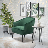 Zuo Modern Ranier 100% Polyester, Plywood, Steel Modern Commercial Grade Accent Chair Green, Black 100% Polyester, Plywood, Steel