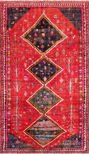 Pasargad Vintage Azerbaijan Red Lamb's Wool Area Rug ' ' 000411-PASARGAD