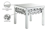 Aria Glass / Engineered Wood / Stainless Steel Contemporary Mirrored End Table - 24" W x 24" D x 22" H