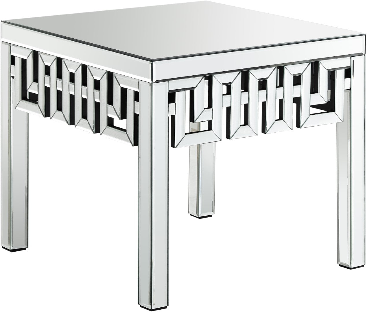 Aria Mirrored Contemporary End Table