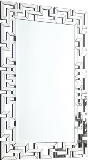 Aria Glass / Engineered Wood Contemporary  Mirror - 31.5" W x 1" D x 47" H