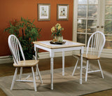 Casual Two-Tone Spindle Back Chairs Set of 4 - Natural Brown & White, Rustic Dining Decor Upgrade