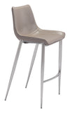 Magnus 100% Polyurethane, Plywood, Stainless Steel Modern Commercial Grade Barstool Set - Set of 2