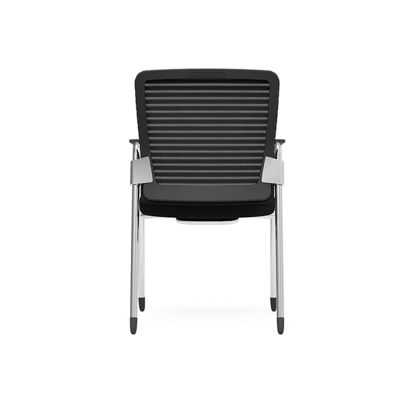 Pascal Visitor Chair in Black with Chromed Steel Frame - Set of 1