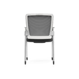 Pascal Visitor Chair in Gray with White Back Frame/Arm Pads and Chromed Steel Frame/Legs - Set of 1