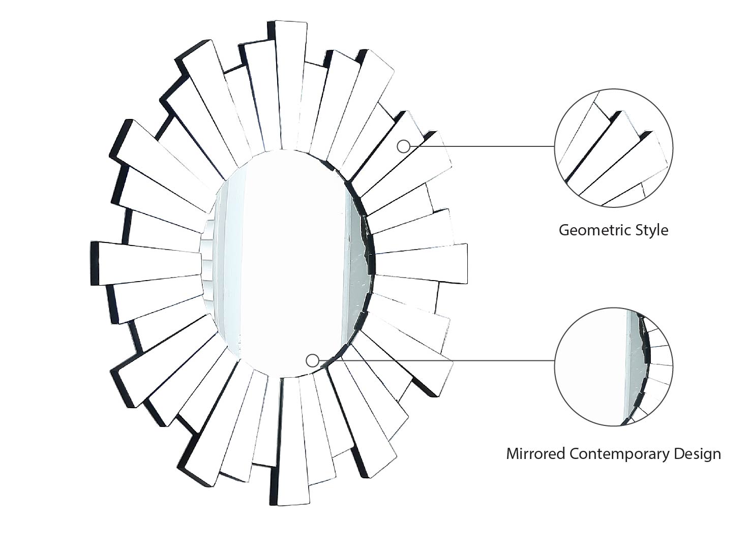 Nexus Glass Contemporary Mirror - Thumbnail 4