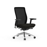 Pascal Office Chair in Black with Polished Aluminum Accents