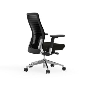 Pascal Office Chair in Black with Polished Aluminum Accents