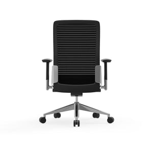 Pascal Office Chair in Black with Polished Aluminum Accents