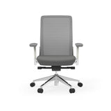Pascal Office Chair in Gray with White Frame and Polished Aluminum Accents