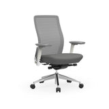 Pascal Office Chair in Gray with White Frame and Polished Aluminum Accents