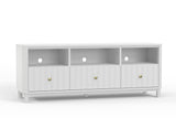 Alpine Furniture Stapleton TV Console, White 2090-10 White Mahogany Solids & Veneer 63.5 x 18 x 24