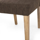 Kuna Contemporary Upholstered Dining Chair, Brown and Weathered Brown Noble House