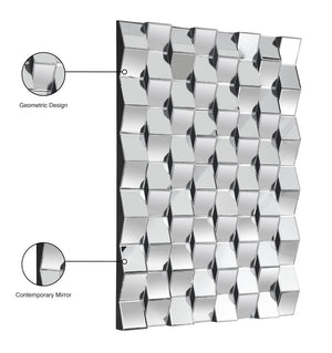 Ziggy Glass / Engineered Wood Contemporary  Mirror - 43.5" W x 1" D x 31.5" H