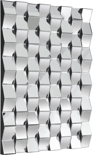Ziggy Glass / Engineered Wood Contemporary  Mirror - 43.5" W x 1" D x 31.5" H