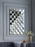 Ziggy Glass / Engineered Wood Contemporary  Mirror - 43.5" W x 1" D x 31.5" H