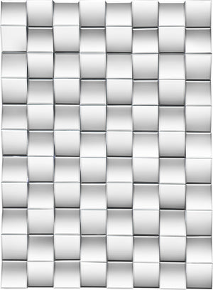 Ziggy Glass / Engineered Wood Contemporary  Mirror - 43.5" W x 1" D x 31.5" H