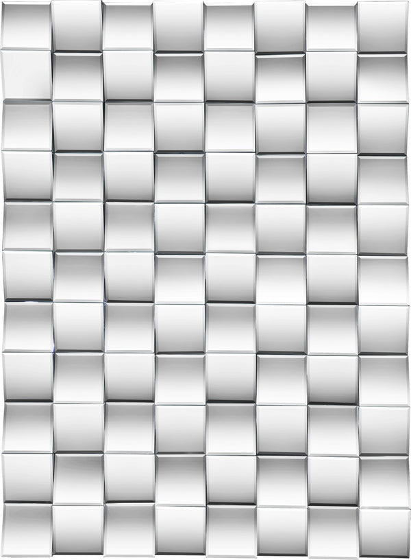 Ziggy Glass / Engineered Wood Contemporary  Mirror - 43.5" W x 1" D x 31.5" H