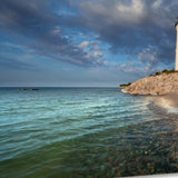 36" Beach with White Light House 1 Giclee