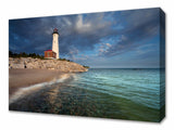 45" Beach with White Light House 4 Giclee