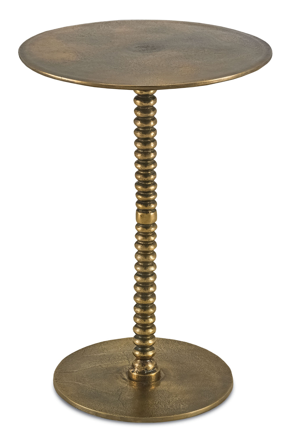 Dasari Accent Table - Hand-Cast Aluminum with Brass Finish, Elegant Design for Transitional Spaces